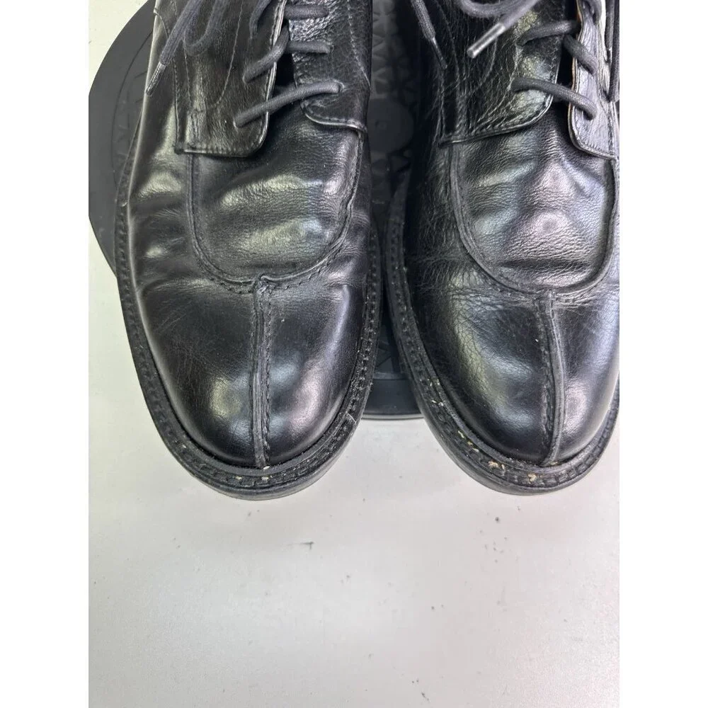 Bacco Bucci Oxford Shoes  Black Leather Split Toe Derby Dress Shoes Sz 9.5